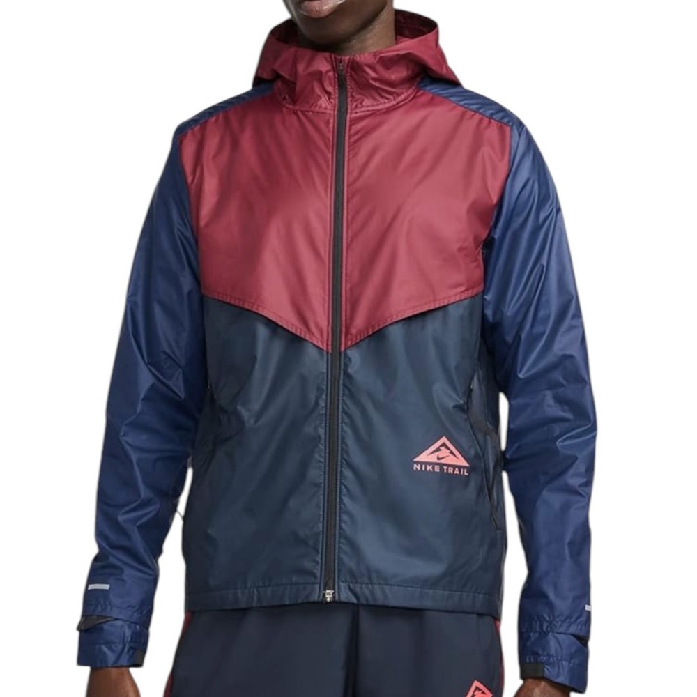Nike Trail Men's Colorblock Windbreaker Jacket - Navy & Burgundy